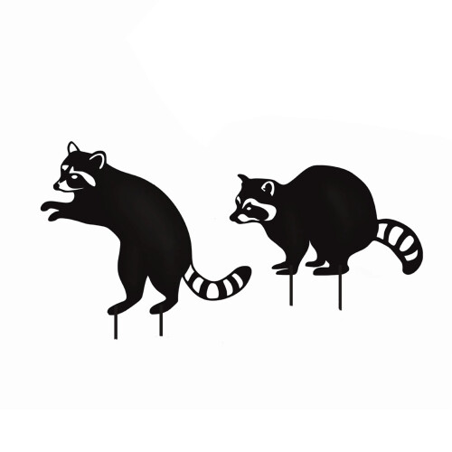 Waschbär-Skulptur, Gartenstecker, dekorative-Combo-Waschbär