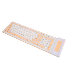 Clavier Silicone 2,4G Sans Fil Pliable avec 107 Touches Silencieuses Étanche