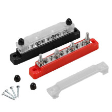 2 Stück Stromverteilerblock, 150 A 12 V  Professionelle Sammelschiene mit Abdeckung und Schrauben, Batterie-Sammelschienen-Klemmenblock