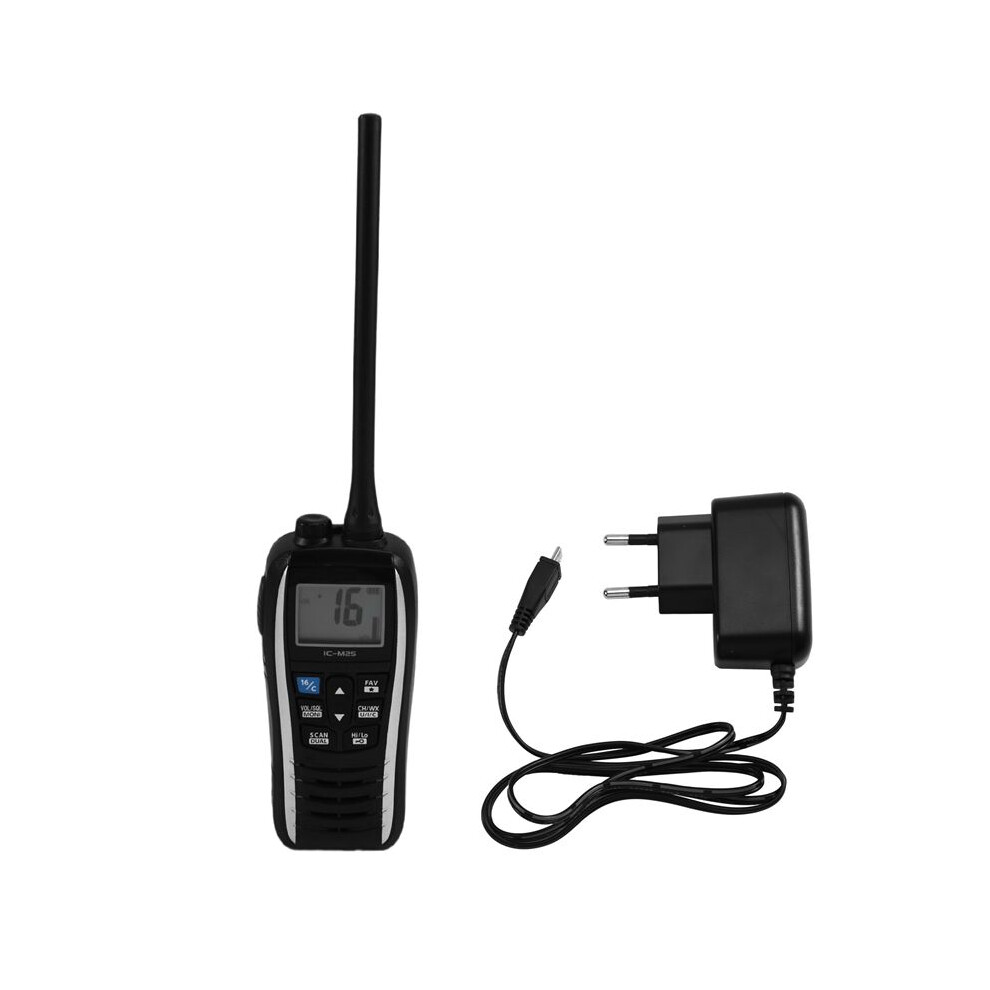Ic-M25 Walkie Talkie, Maritime Waterproof Vhf Floating Handheld, Lcd Display, And Waterproof Eu Plug 4713612892425