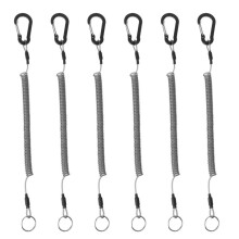 Sicherheits-Spiralband, 6 Stück Angel-Lanyard, Einziehbar, Strapazierfähig, Spiralkabel, Schlüsselanhängerhalter