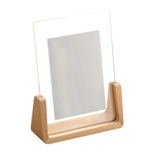 Moldura para Fotos em Madeira de Nogueira/Faia, em Formato de U, Transparente, para Mesa, Porta-Retratos de Casamento, Decoração de Escritório A