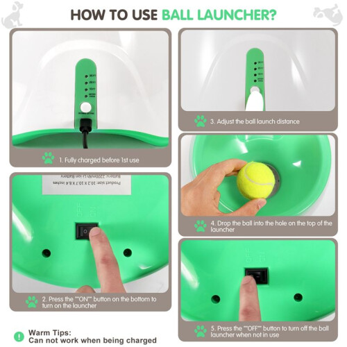 Dog Tennis  Launcher Dogs Chase Automatic Toys Automatic Fun Interactive Machine Fun Interactive Catapult Throw A 2