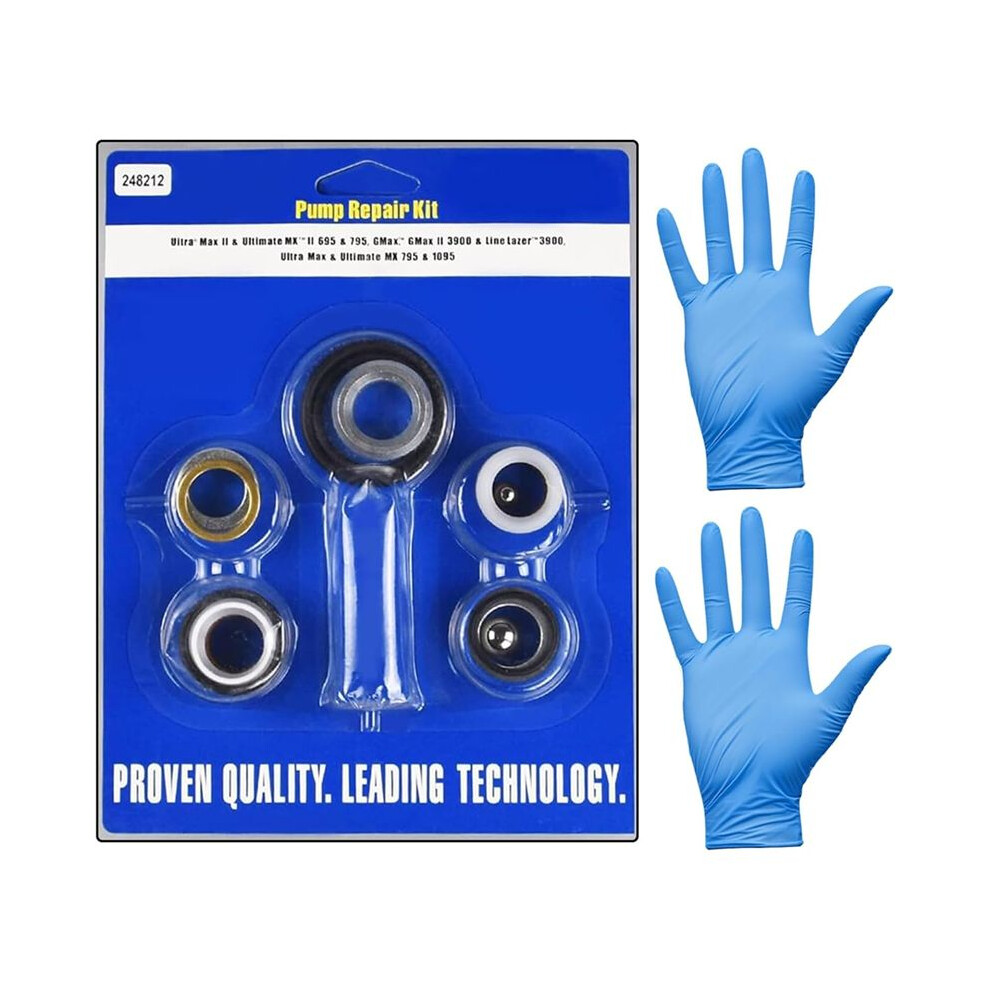 248212 Pump Repair Kit With Gloves Fit For Max Ii 695 795 Linelazer 3900 Airless 6033425520710