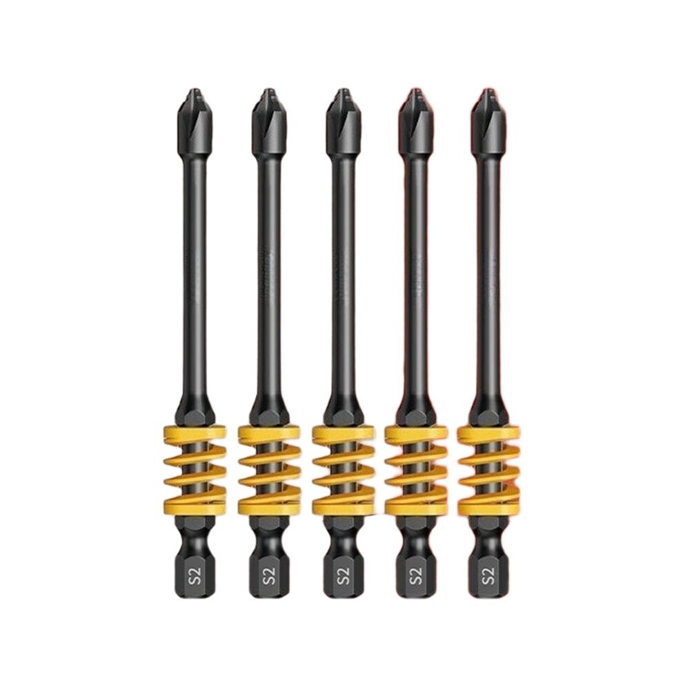 Greener Magnetic Screwdriver Bits Non-Slip Shockproof Phillips Impact Bits Hex Shank Alloy Steel Bits 90Mm 5Pcs 4713270624093