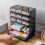 Mesh Desk Organizer, Multi-Functional Pen Holder, Desktop Stationary Organizer, Storage Rack for School, Home, Office 3