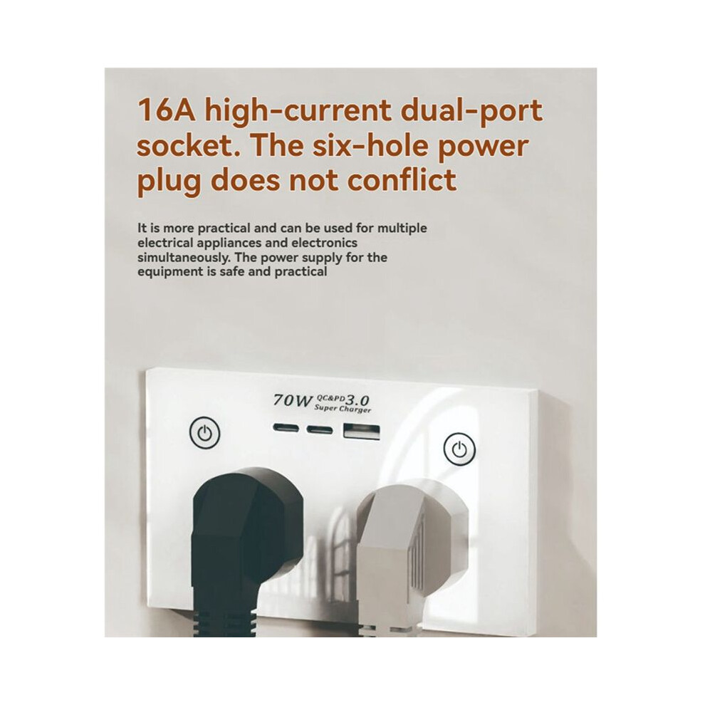Socket With Fast Charger Wifi+ Wall Outlet 2 Sockets+ Usb Charging Port Electrical Outlet Switches 4713740630067