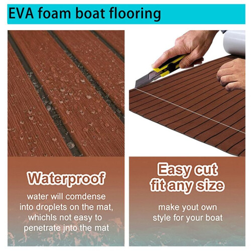 Piso Antiderrapante para , Piso de Deck de Espuma EVA de 35,4 Polegadas X 94,5 Polegadas, Piso de Teca Sintética para Trailers Marinhos, Adequado 2