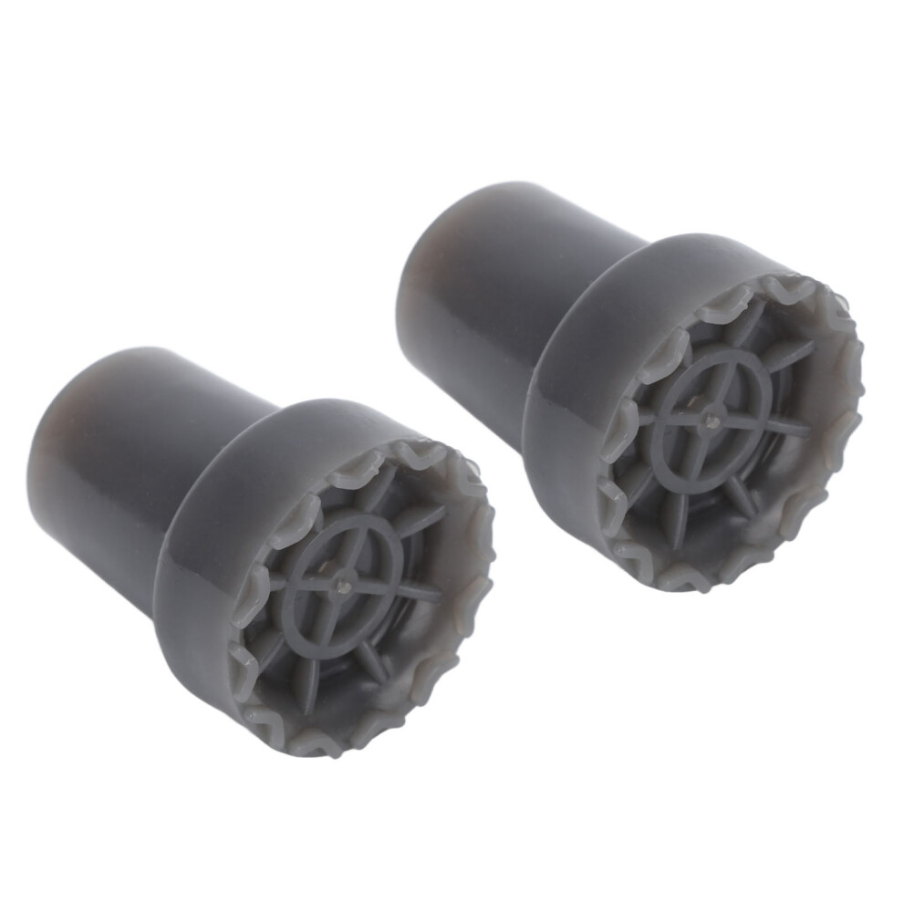 Gray 2Pcs Rubber Crutch Feet Thick Rotation 360 Wear Resistant Protective