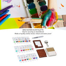 Tragbares Aquarell-Palettenset mit 24 Farben,