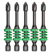 Greener Magnetic Screwdriver Bits Non-Slip Shockproof Phillips Impact Bits Hex Shank Alloy Steel Bits 65mm 5pcs