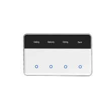 Zigbee DIY Name Horizontal Display Touch Screen US Light Works with Tuya Alexa for Home 4 Gang