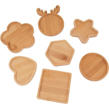 7Pcs  Wooden Mosaic Bases Set for DIY Crafts, Assorted Shapes Wood Mosaic Coaster Kit for Handcrafted Glass Projects