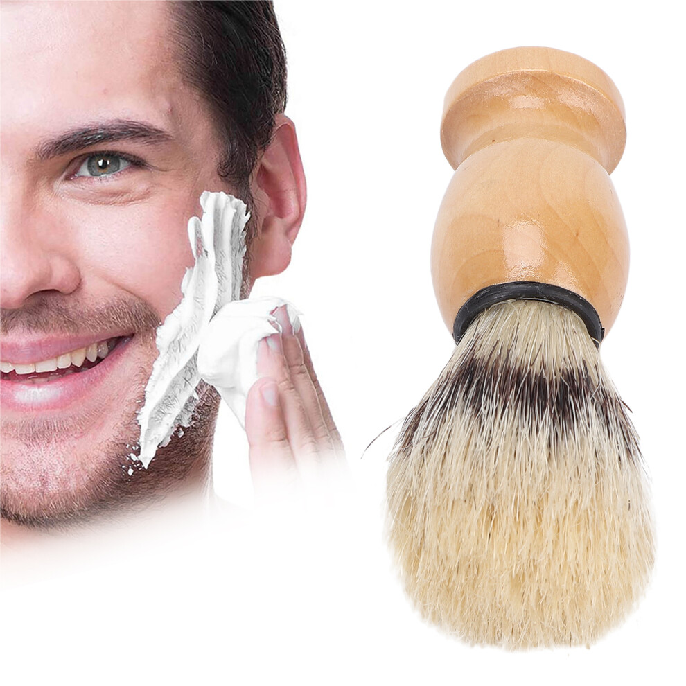 Household Men Shaving Brush Face Grooming Tool, Composite Wood & ABS, Portable & Lightweight