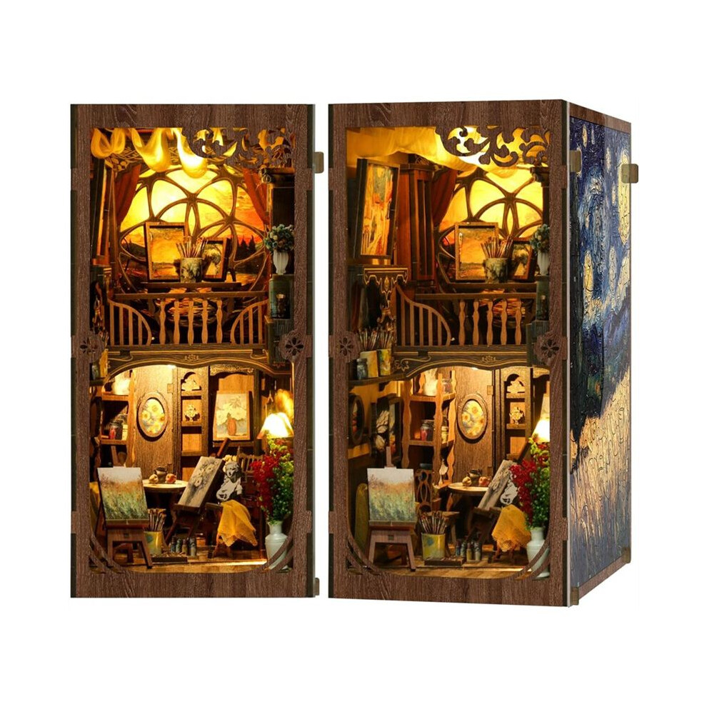 Diy Book Nook Kit For Adults, A World Within The Frame Diy Kit Wooden Bookshelf Insert Decor With Led Lights Kits 4713205626901