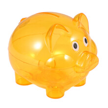 Cute Plastic Pig Clear Piggy Bank Coin Box Money Cash Saving Case Kids Toy Gift