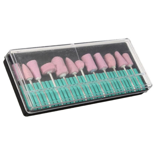 12Pcs/Set Professional Polishing Grinding  Tools Nail Art Ceramic Drill Bits