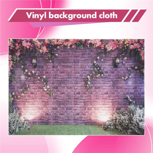 7x5ft Flowers Wall Photography Backdrops Brick Backdrop Spring Stuido Background 1