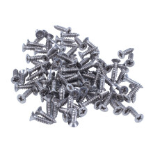 100X Roestvrijstalen Kruiskopschroef met Platte Kop, 12x3 Mm, Zilver