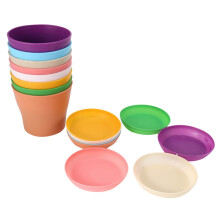 8 Stueck 4 Zoll kleine Blumentoepfe bunte Kunststoff Blumentoepfe Indoor Blumentoepfe fuer Buero Zuhause Schreibtisch mit