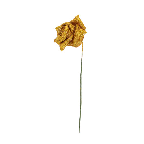 7Pcs Foam Glitter Artificial Rose Decor, Gold 2