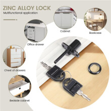 Zinc Alloy Computer Desk Cabinet Mailbox Drawer Cupboard Locker Cam Lock with Keys, Black
