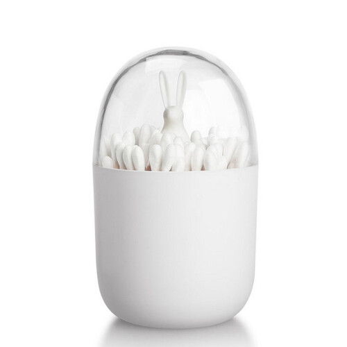 Cotton Swab Holder, Small Q-tips Toothpicks Storage Organizer (Rabbit) 1