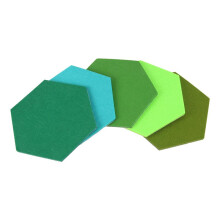 5 Stuks / Set Zeshoekig Viltbord Zeshoekig Vilt Muursticker Multifunctioneel 3D Decoratief Thuisprikbord Zelfklevend Kinderkamer Plint Groene Serie