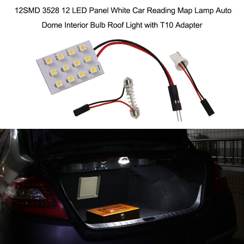 12 Smd Cob Led T10 4W 12V White Light Car Interior Panel Lights Dome Lamp Bulb 2