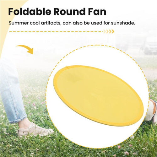 Foldable Round Fan-Yellow 1