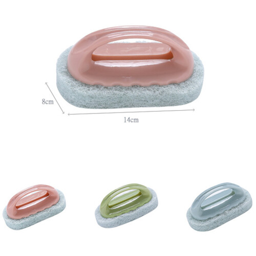 Handle Bath Brush Tile Brush Kitchen Decontamination Brush Pot Sponge Cleaning Brush 1