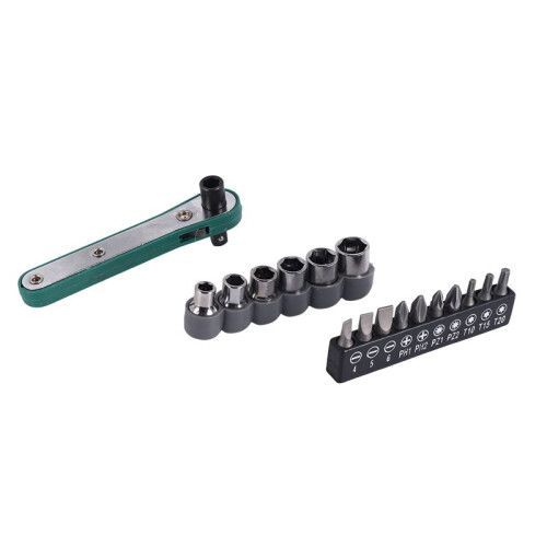 17 In 1 Chrome Vanadium Steel Wrench Driver Set Torx Screwdriver Set Ratchet Socket Torque Wrench Screw Bit Flat Bits Socket 1