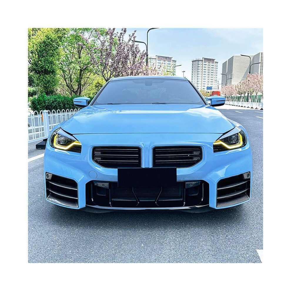 Car Front Fog Lamp Splitter Spoiler Fog Lamp Cover Trim Grille For 2 Series M2 G87 2023+ Carbon Fiber 4713445033590