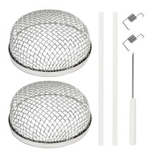2pcs RV Furnace Vent Screen, Bug Screens Heater Vent Cover with Installation Tool,Spring Hooks and Rubber Strips