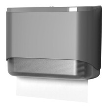 Paper Towel Dispenser Wall Mounted Adhesive Multifold Trifold Commercial Paper Hand Towel Dispenser for Bathroom Gray