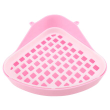 Konijnentoilet Kattenbak, Toilethoekpotje voor Kleine Dieren, Kattenbakhoek voor Konijn, Hamster (Roze)
