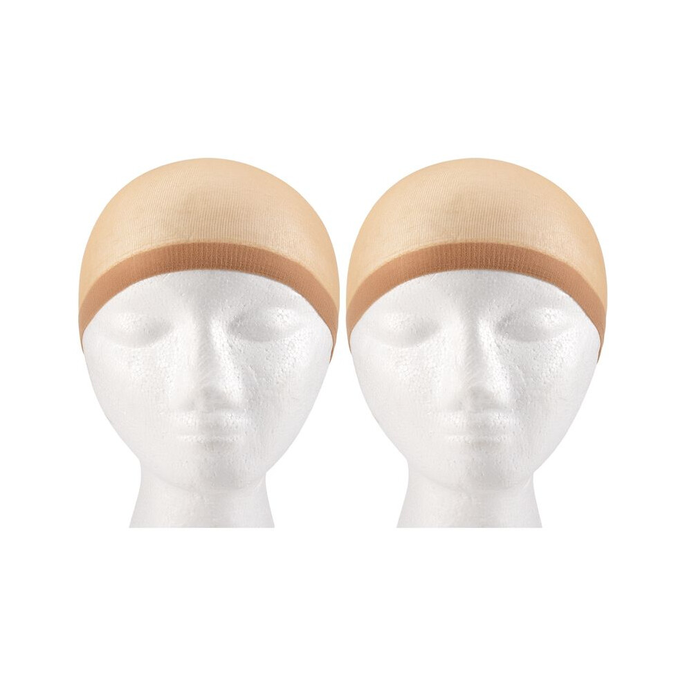 Unisex Light Deluxe Wig Cap Hair Net For Weave 2 Pieces/Pack Hair Wig Stretch Mesh Wig Cap For Making Wigs Free Size(Skin Tone)