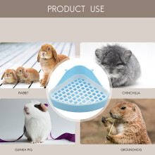 Konijnentoilet Kattenbak, Toilethoekpotje voor Kleine Dieren, Kattenbakhoek voor Konijn, Hamster (Blauw)