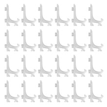 3 inch Clear Plastic Stand Cookie Holder Display Stand Place Card Holder Display Easels at Weddings, Birthday Party(24 pack)
