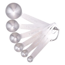 Measuring Spoons, Stainless Steel Measuring Spoons Cups Set, Small Tablespoon with Metric and US Measurements, Set of 6 for Gift Measuring Dry and