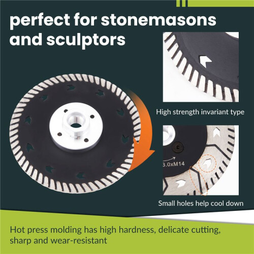 125 x 2.8mm M14 Double-Sided Diamond Saw Blade Grinding Slice  Type With Flange 2