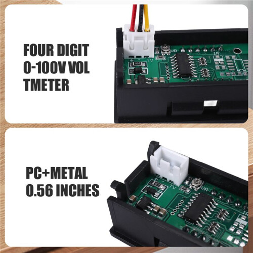 0.56inch  Digital LED Display 4 Bits 0-100V Voltmeter Panel Volt Voltage Meter Tester 2