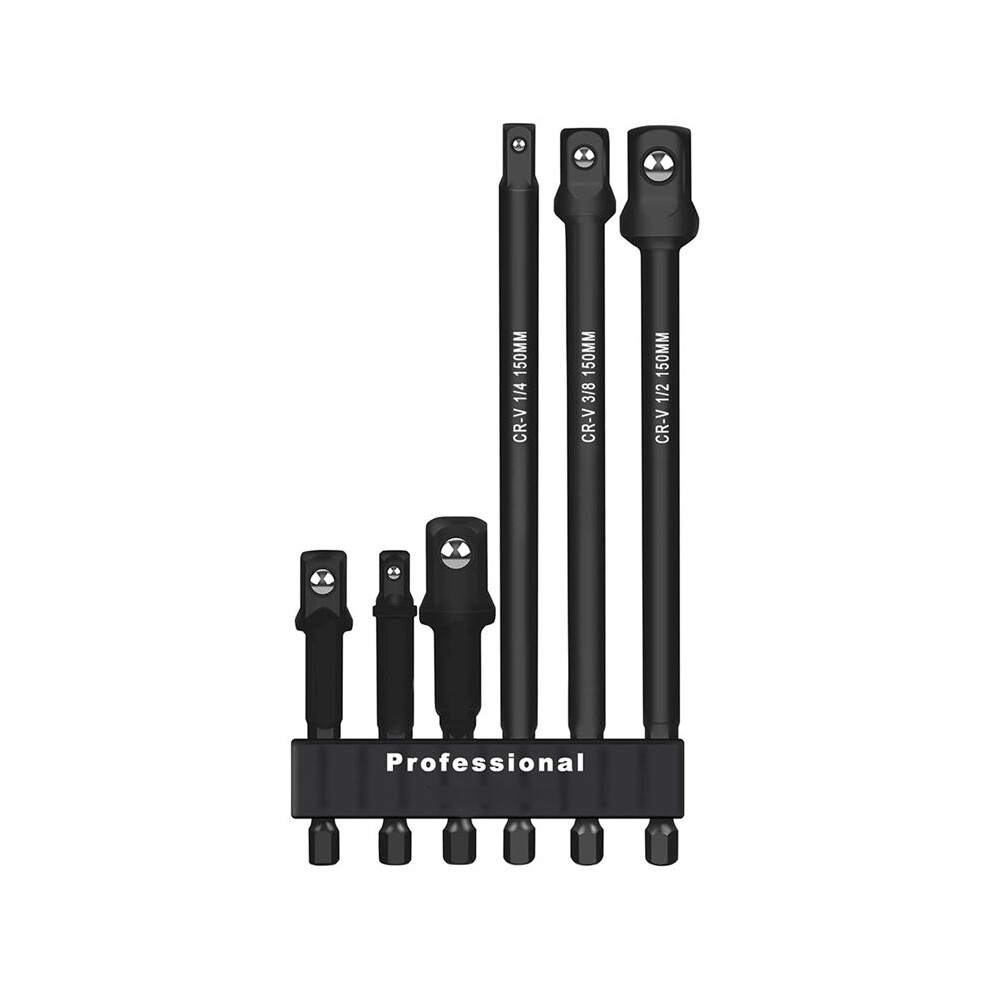 Horusdy Impact Socket Adapter Set,1/4-In Hex Shank Impact Driver Socket Extension 1/4In 3/8In 1/2In Drive Socket Adapter 6032106253442