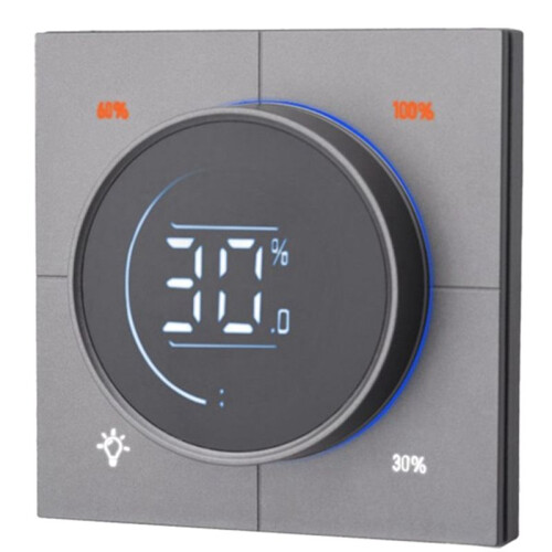 Infinite Knob MOSFET Dimmer Regulator Zigbee 3.0 PC Panel Wall Light  Digital LCD Trailing  Dimming Grey