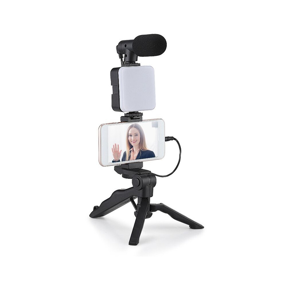 Smartphone Vlogging Kit With Tripod Phone Holder Microphone Led Fill For Live Stream Light 4712867324019