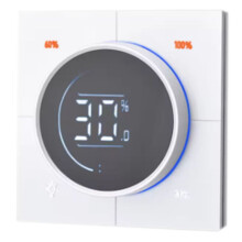 Regolatore Dimmer MOSFET con Manopola Infinita Zigbee 3.0 Pannello PC Interruttore Luce da Parete LCD Digitale Dimmerazione A Bordo Discendente Bianco