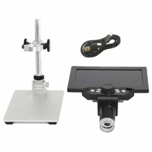7 Inch LCD Digital Microscope 1200X Zoom, 12MP High-Resolution for Soldering & PCB Inspection,Continuous Magnification B
