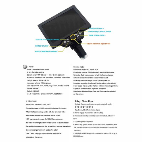 Microscópio Digital LCD de 7 Polegadas com Zoom de 1200X, Alta Resolução de 12 MP para Soldagem e Inspeção de PCB, Ampliação Contínua B 1