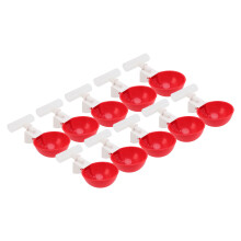 10 piezas de bebederos automáticos para pollos de PP rojo con rosca G3/4