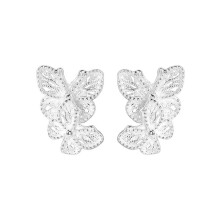 S925 Filigree Butterfly Earrings, Hollow-Out Sweet Studs for Women